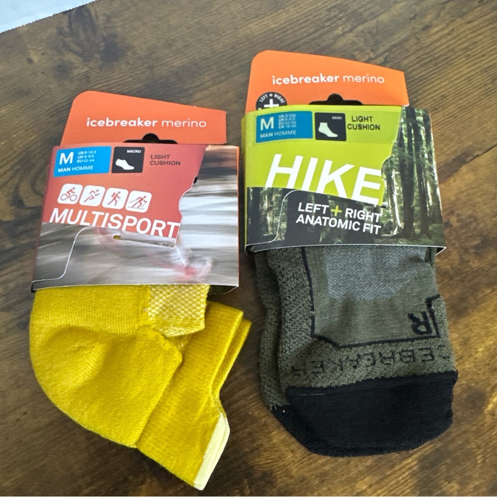 Icebreaker Men's Multisport Hiking Merino Socks Medium  Ankle Bundle X 2